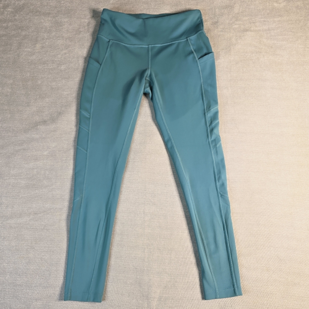 New Balance Leggings Womens Small Teal Blue Excellent WP83805X High Rise Pockets